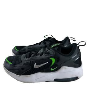 Nike Air Max Kids Sneakers Black Green White Size 3Y Lightweight Athletic Shoes